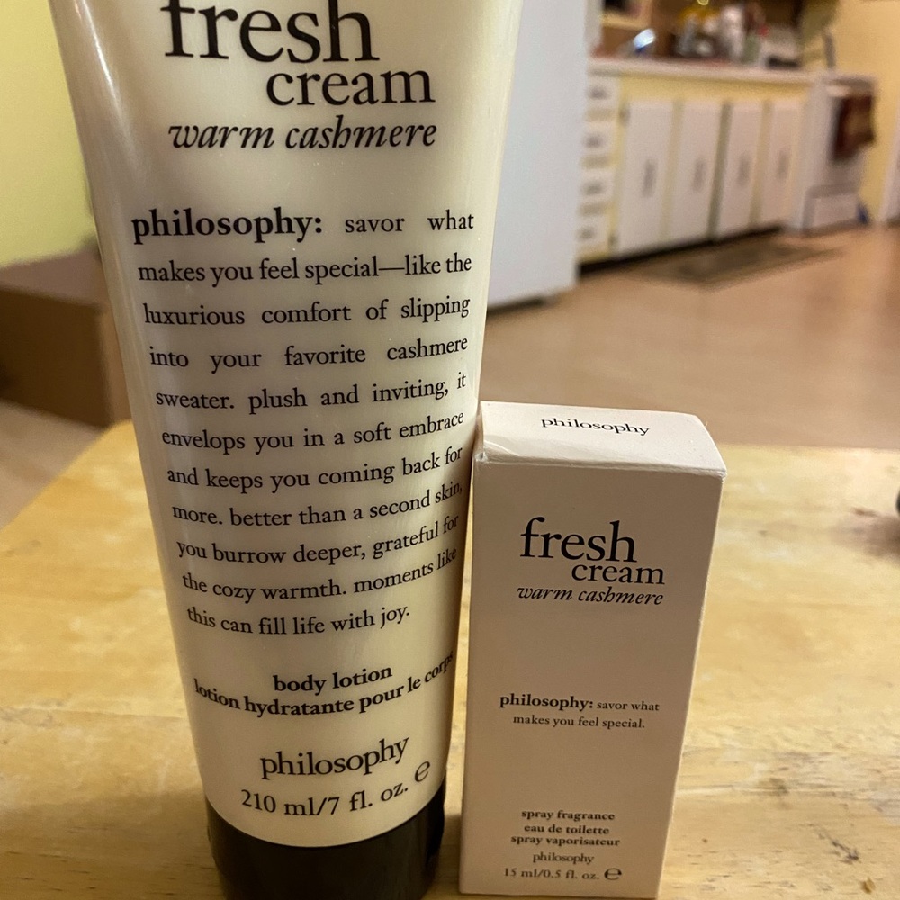 Philosophy Warm Cashmere Body Lotion and Spray Fragrance.
